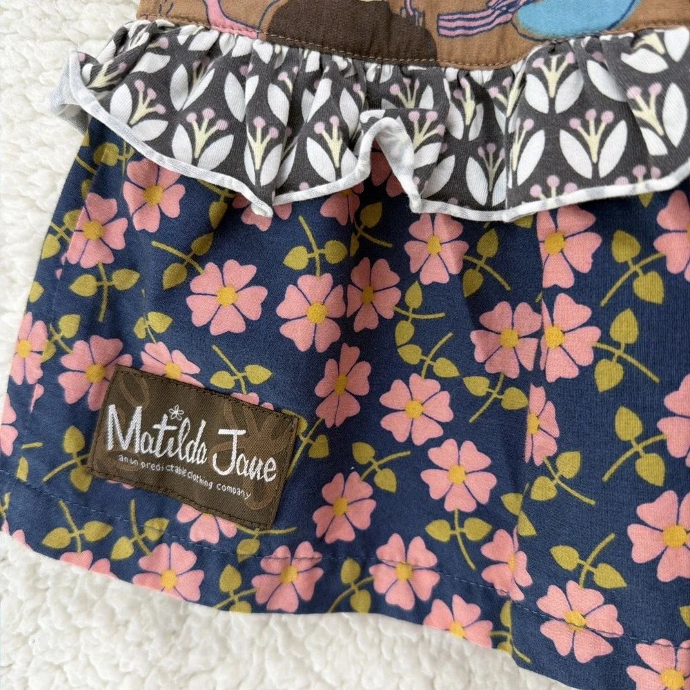 Matilda Jane Shasta Dress Paint By Numbers Bird Floral Patchwork Girls 6